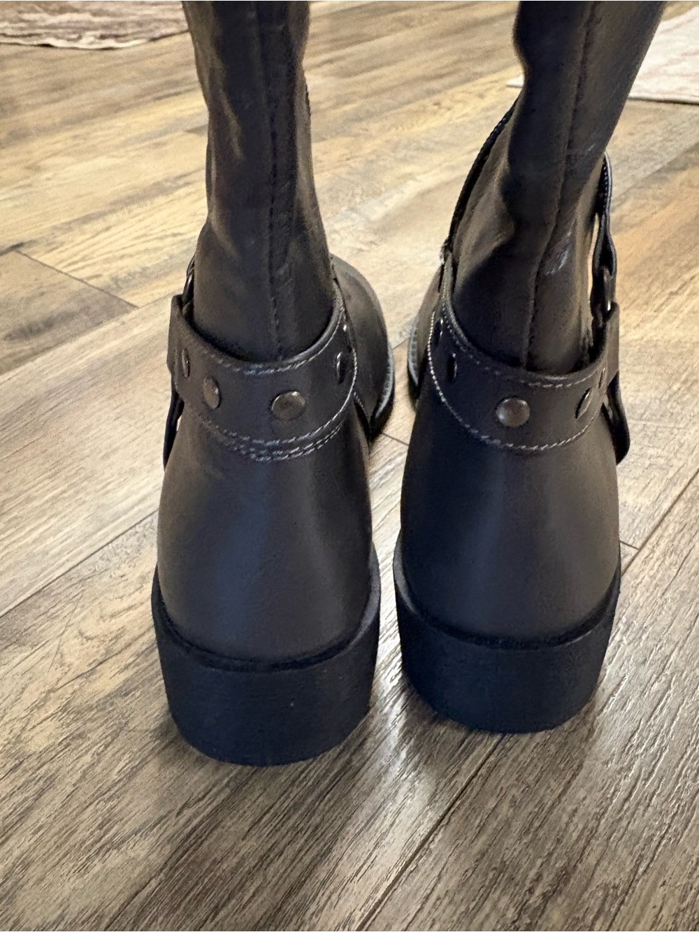 Wanted Tall Heeled Riding Boots - Gray - Picture 3 of 4